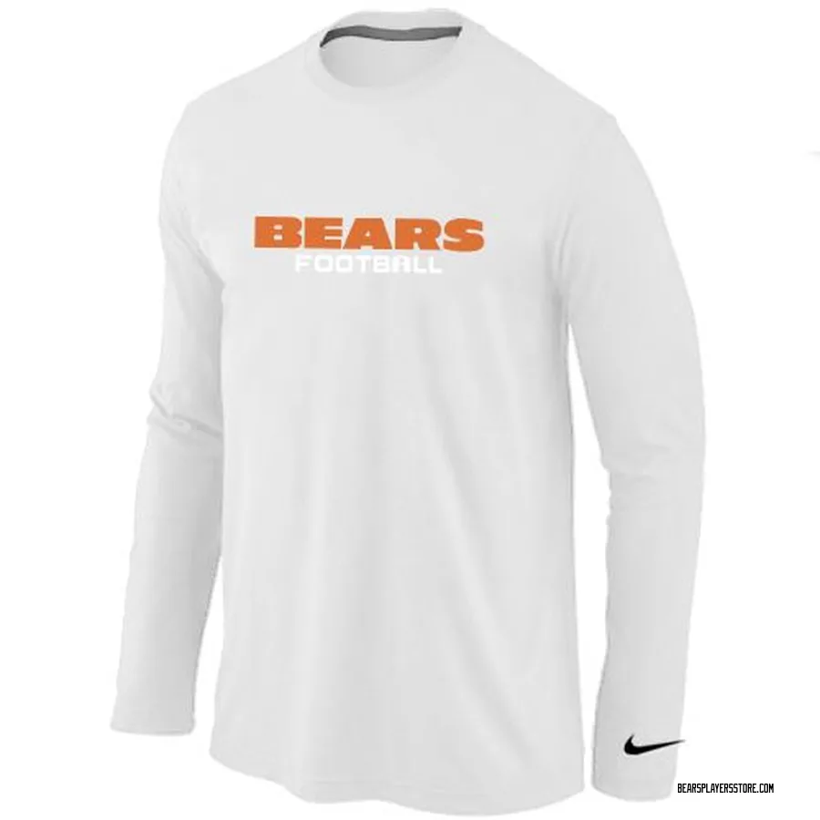 chicago bears white long sleeve shirt